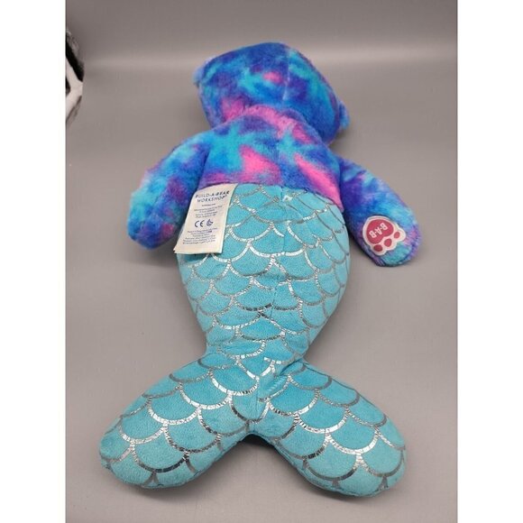 Build A Bear 20" Mermaid Plush Mer-Bear Tie Dye Blue Pink Stuffed Animal - Picture 2 of 5